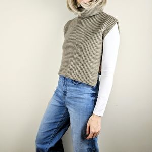 ALAND Taupe Turtleneck Korean Sweater Vest